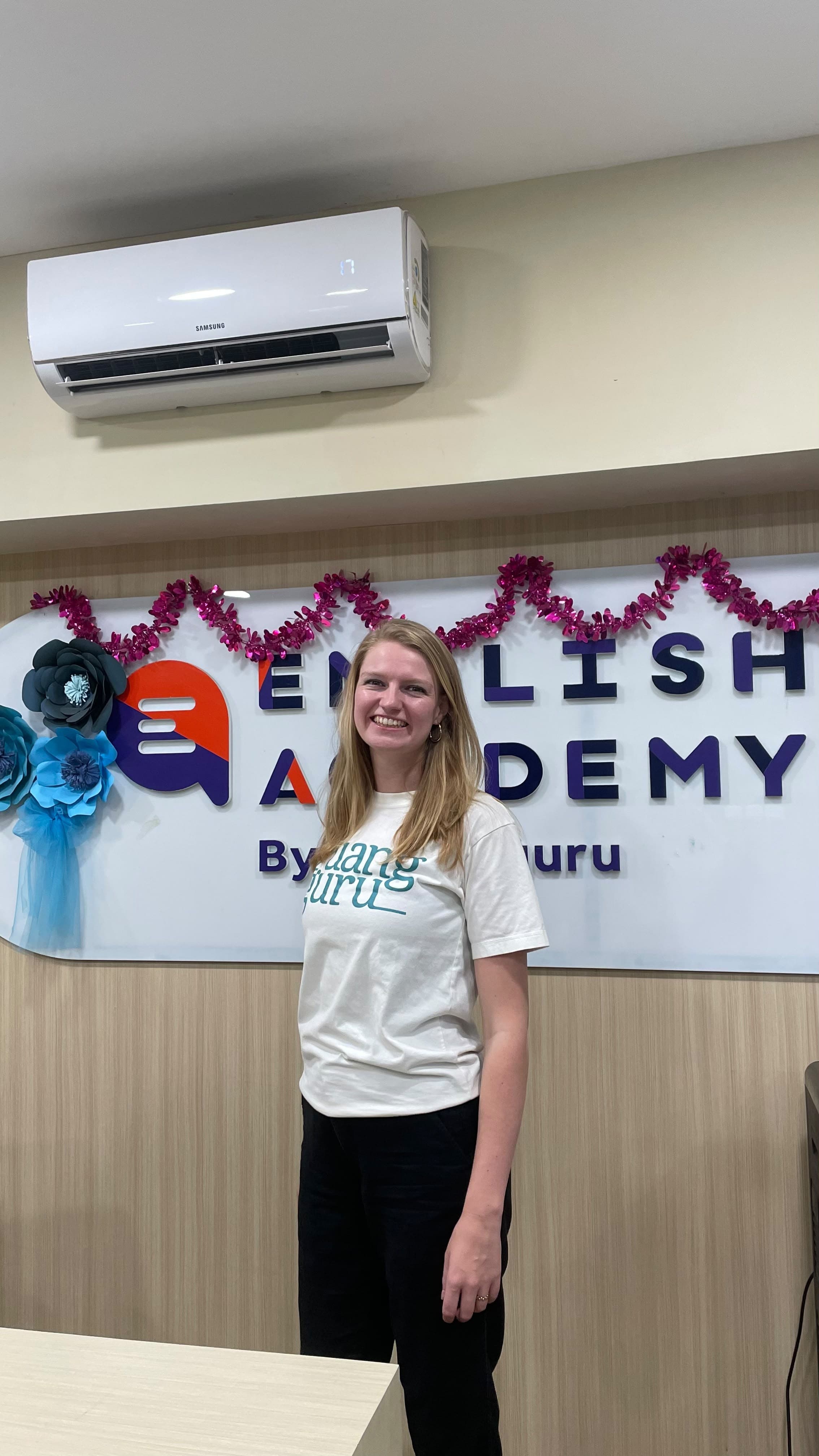 Judith teaching English in Indonesia