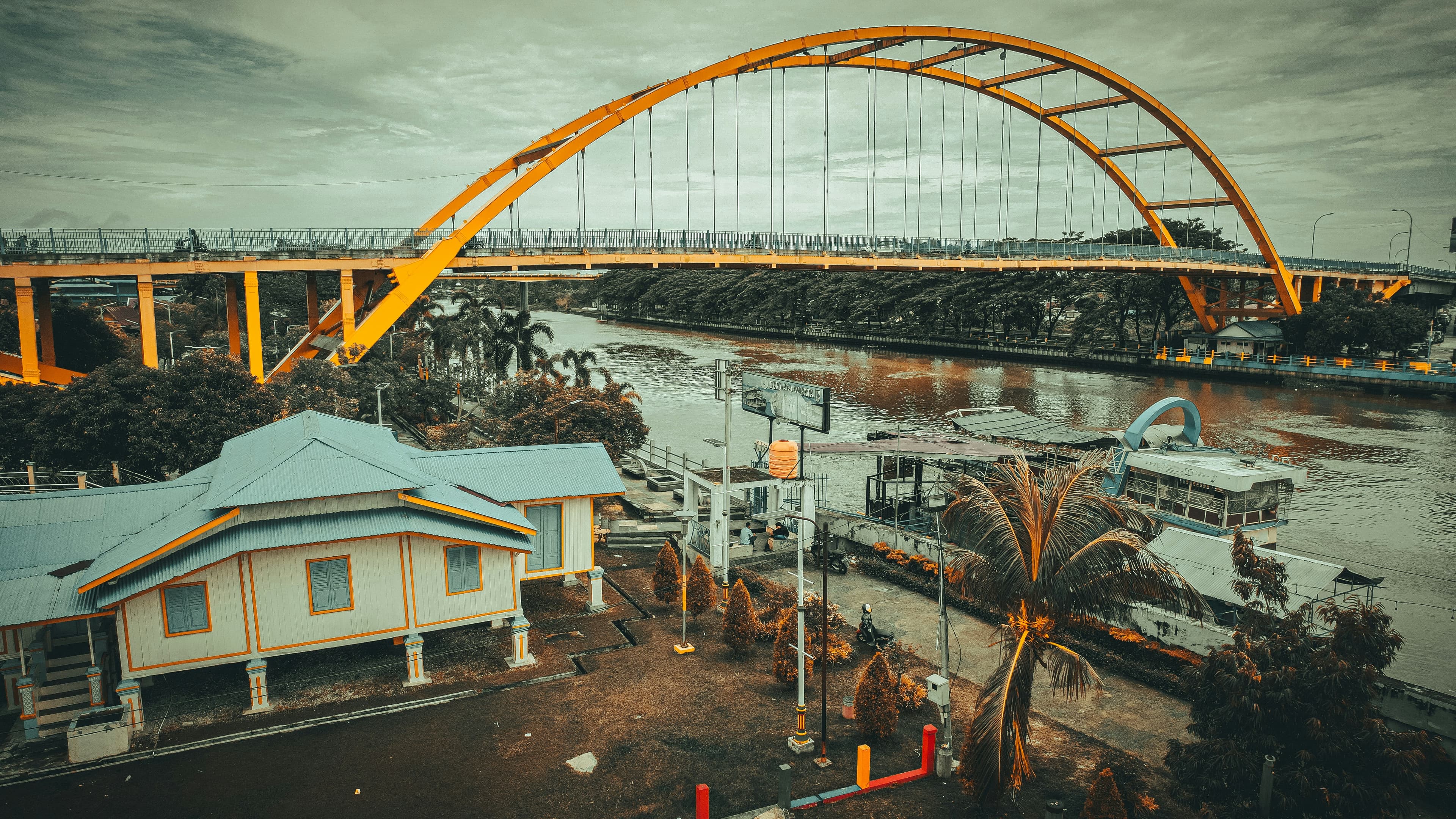 Eastern Sumatera, Indonesia city landscape