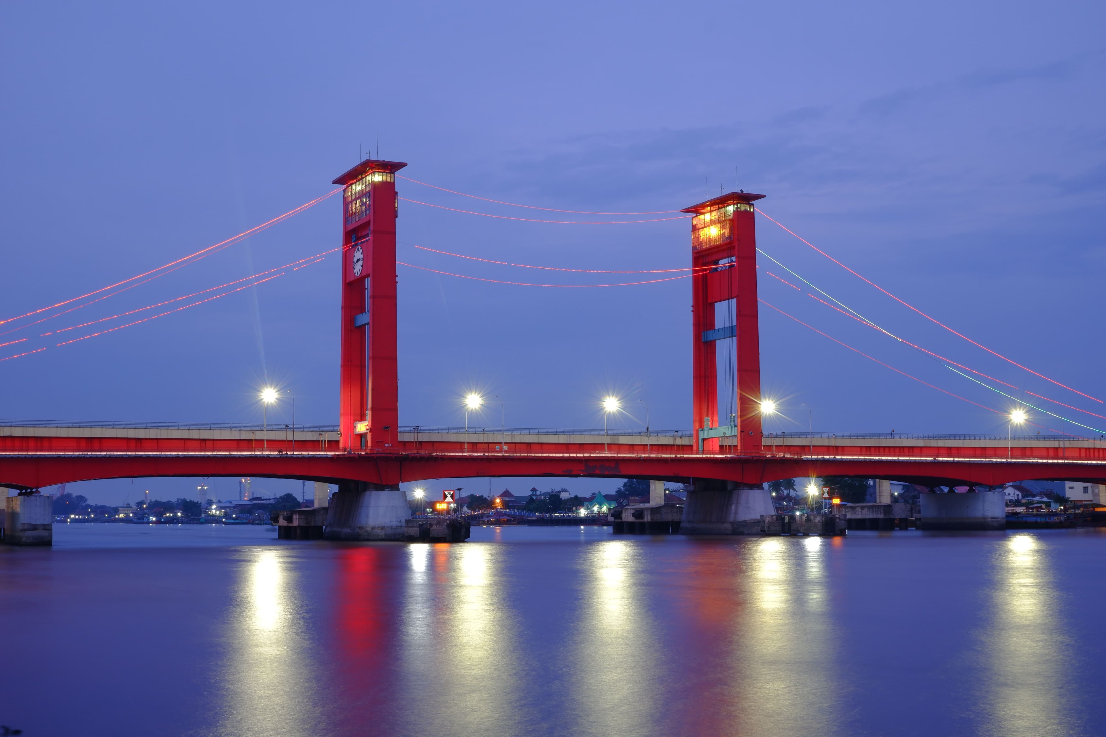 Southern Sumatera, Indonesia city landscape